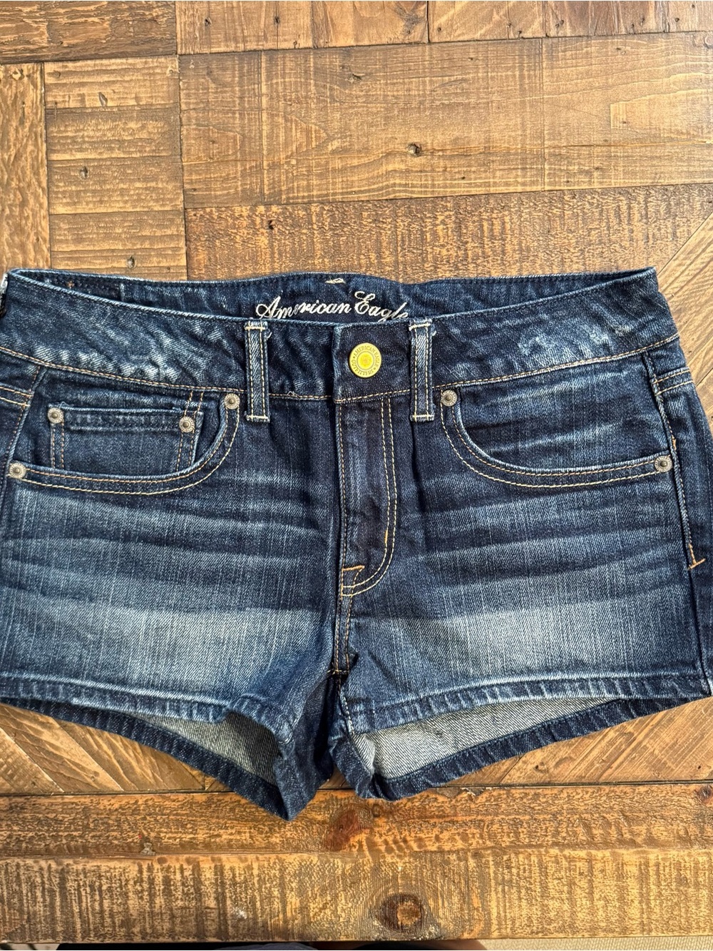 American Eagle Outfitters Women's Indigo Blue Denim Cutoff Shorts